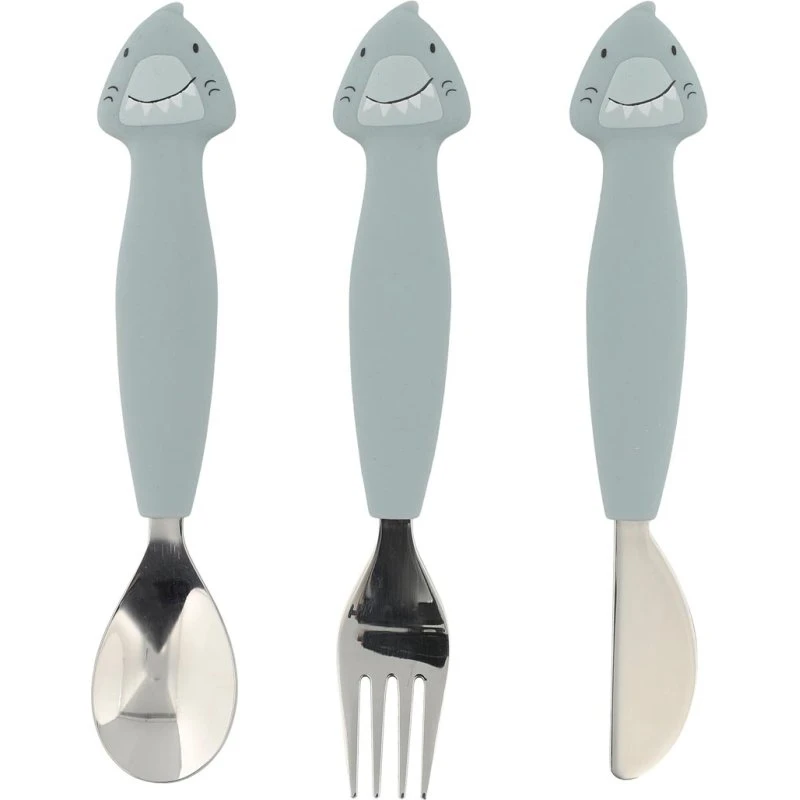 Mr. Shark Silikon-Kinderbesteck 3-Pack