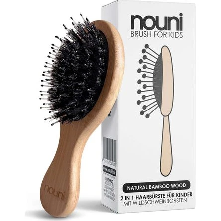 nouni Kinderbürste aus Bambus mit Wildschweinborsten