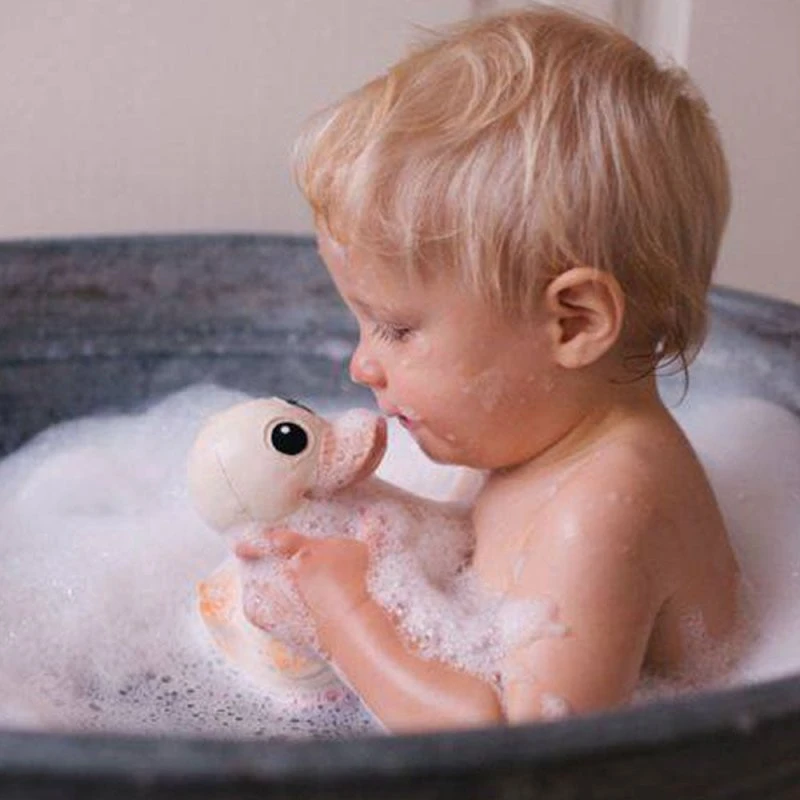 Hevea Kawan Badeente 14 cm Naturkautschuk Weiß