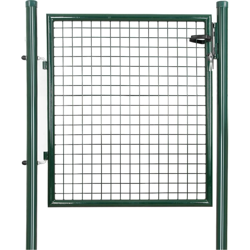 SONGMICS Gartentor abschließbar aus verzinktem Stahl, Grau, 87 cm