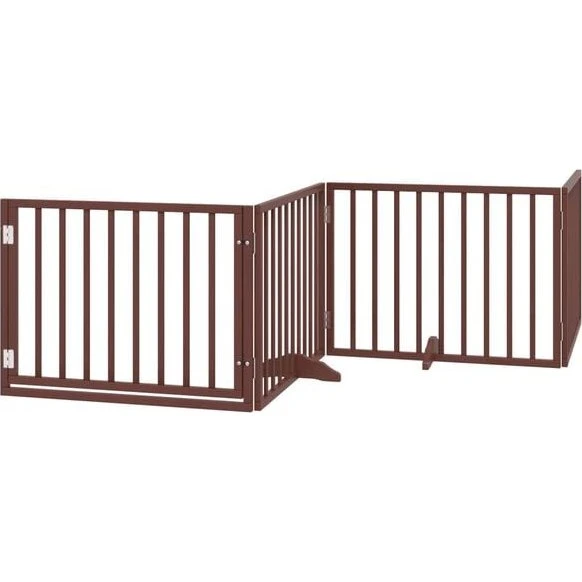 vidaXL Hundegitter 4-Paneele faltbar Braun 320 cm Pappelholz