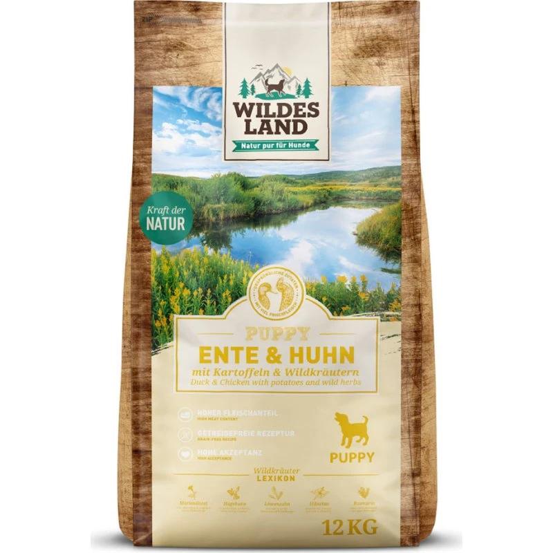 Wildes Land Classic Puppy Ente & Huhn mit Kartoffel 12 kg