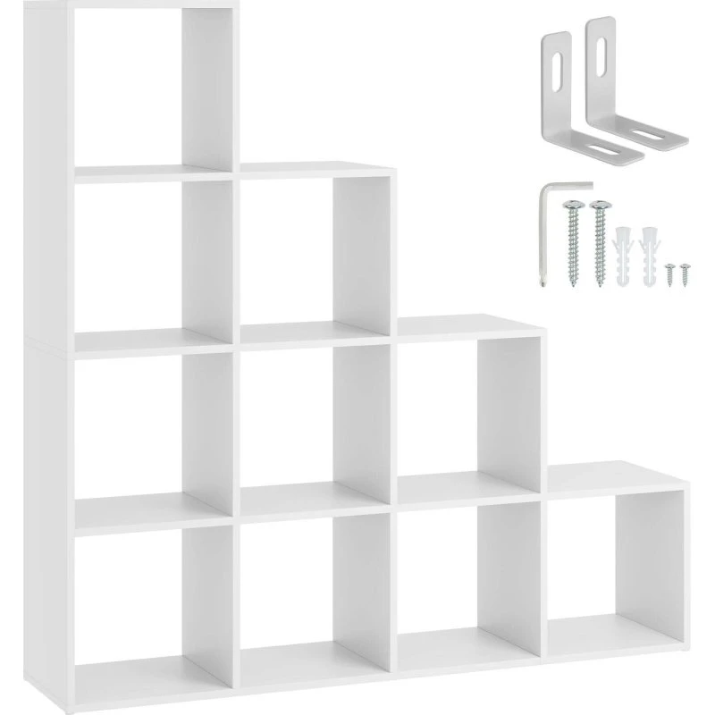 tectake Bücherregal Talisa 10 Fächer Würfeldesign