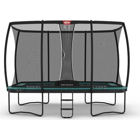 BERG Champion Rechtecktrampolin 410 cm Grün mit Sicherheitsnetz DLX XL