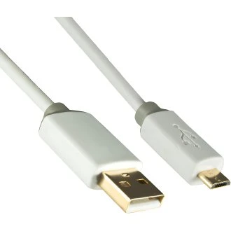 DINIC HQ Micro-USB-Kabel A auf micro B, 0,5 m, weiß