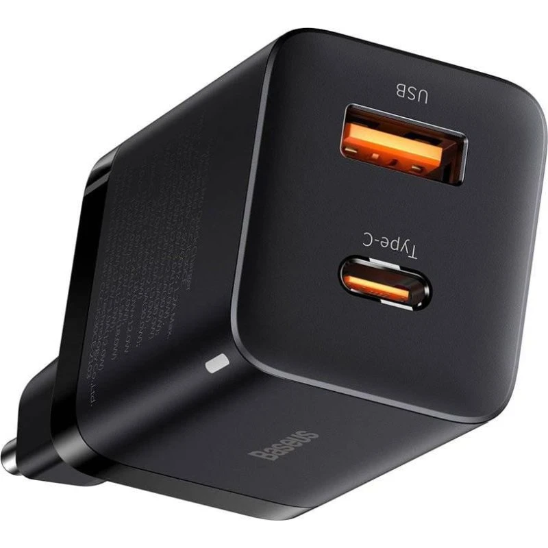 Baseus Super Si Pro 30W Schnellladegerät USB-C/USB-A schwarz