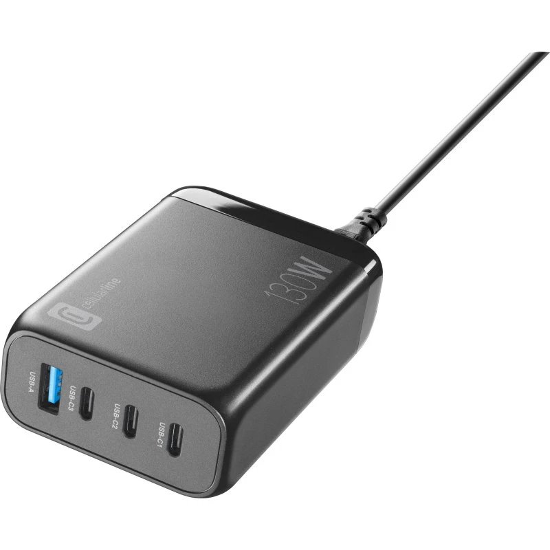 MULTIPOWER DESK GAN 130W, 4-Anschluss-GaN-Ladegerät (Schwarz)