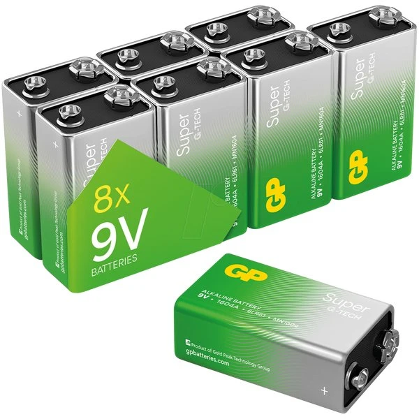 GP Super Alkaline E-Block 9 V Batterie (6LR61)