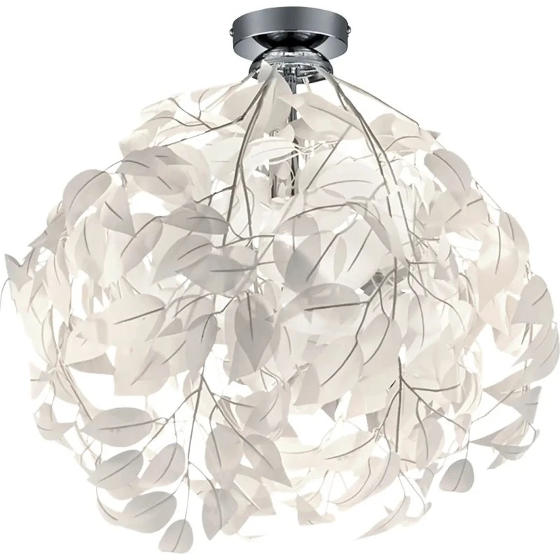 LEAVY Deckenlampe chrom weiß, H 58 cm