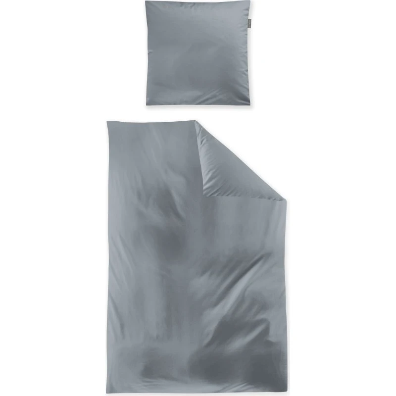 Satin Bettwäsche Paris blau, 140x200 cm, mit Reißverschluss