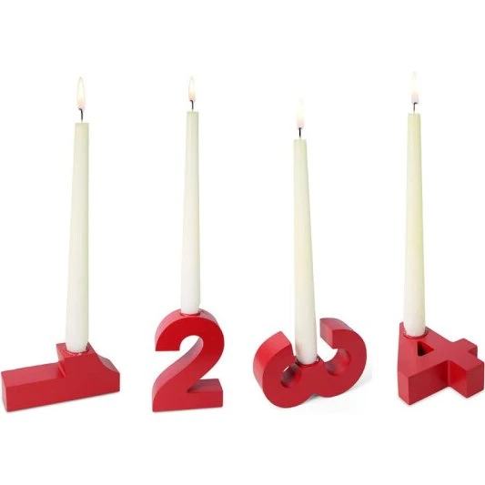 Riffelmacher Adventskerzenhalter 1-4 rot, Holz, 12 cm