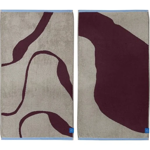 Mette Ditmer Nova Arte Gästehandtuch 40x55 cm, Wein/Sand (2er-Set)