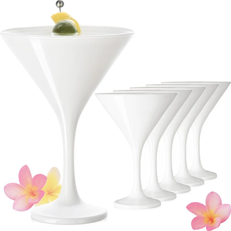 PLATINUX Weiße Martini Gläser 150ml Set 6-Teilig