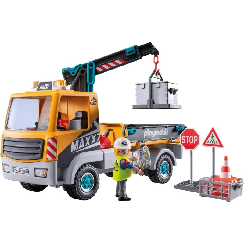 PLAYMOBIL 71750 Baustellen-LKW mit Kran