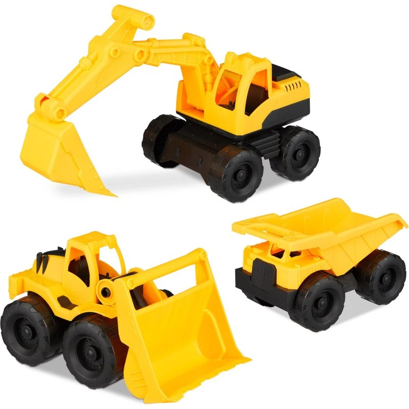 Baukasten Baustellenfahrzeuge 3er Set