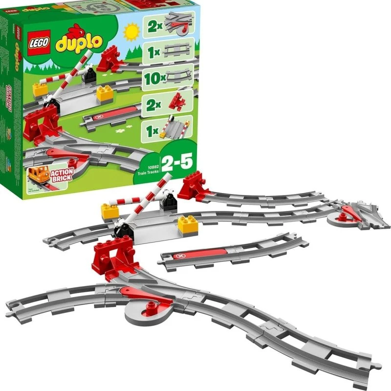 LEGO DUPLO Eisenbahn Schienen-Set mit rotem Signalstein (10882)