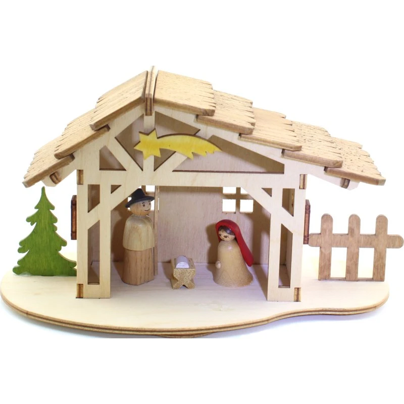 Hobaku® Bastelset Krippenstall 18 x 10 x 9 cm