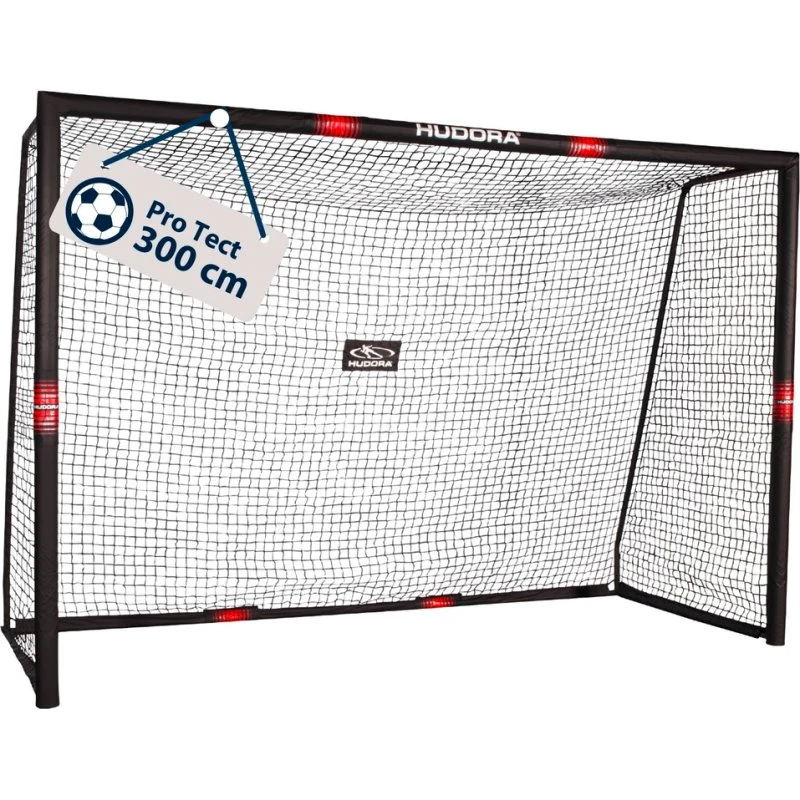 Hudora Pro Tect 300 Fußballtor Schwarz/Rot 300x120x200 cm