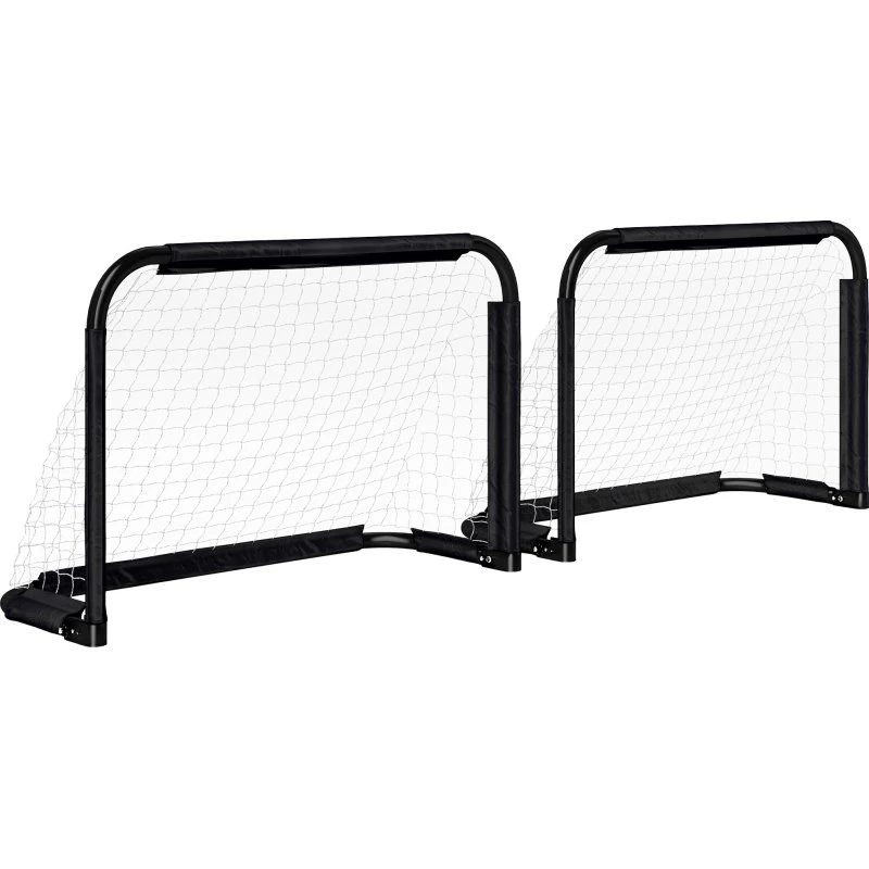 HOMCOM 2er Set Klappbarer Fußballtore 90x36x60 cm Schwarz