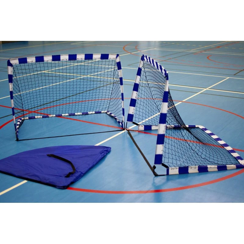 Powershot Pop-UP Mini Handballtore als Paar, weiß-blau