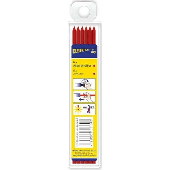 Iwetec Tiefloch-Marker DRY Minen rot 2,8 mm, 6 Stück