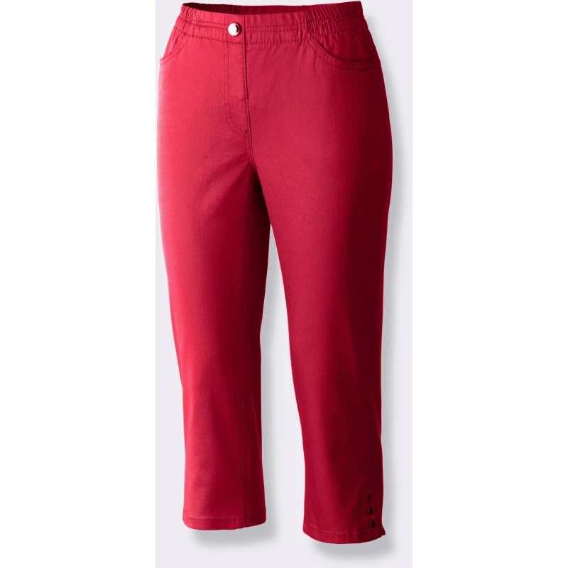 Classic Basics Capri-Jeans mit Nieten-Verzierung, schwarz