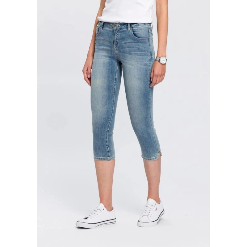 Caprijeans in blue, extra-enger Schnitt, Ultra-Stretch