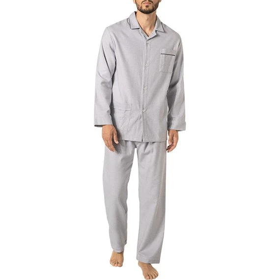 Novila Pyjama Patrick Platingrau Flanell 48
