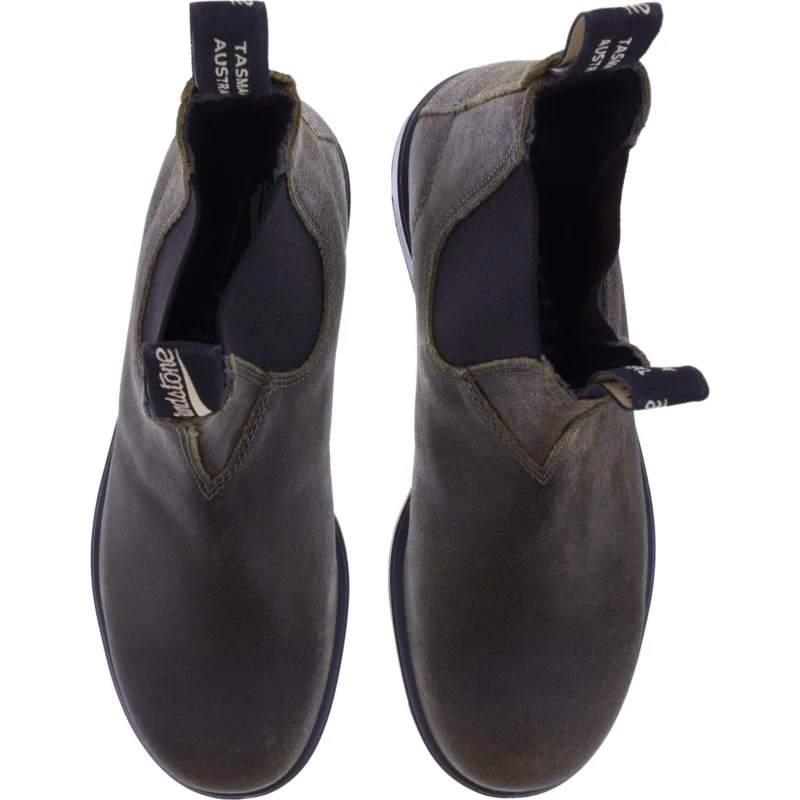 Blundstone 1615 Dark Olive Waxed Suede Chelsea Boots