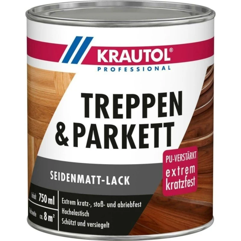 KRAUTOL Treppen- & Parkettlack seidenmatt farblos 0,75 l