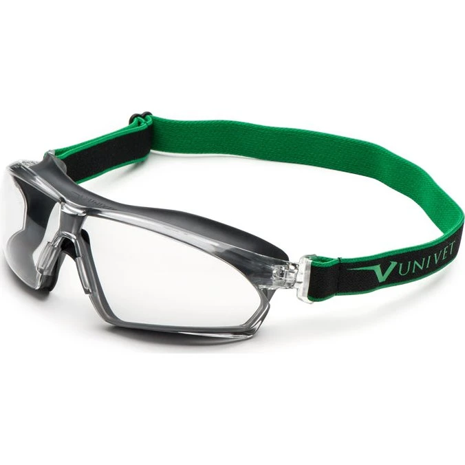 Univet Vollsichtschutzbrille 625 Clear Plus, dunkelgrau