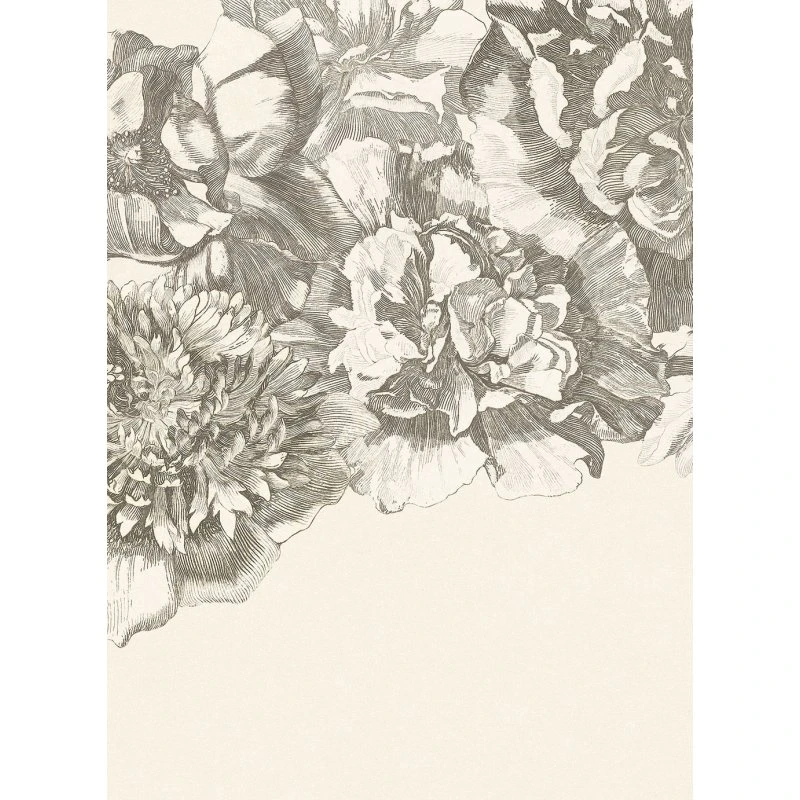 Eijffinger Flower Fall Wandbild, Schwarz/Weiß