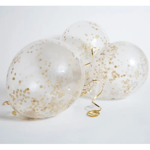 Goldene Zeiten 6x 48cm Konfetti-Luftballons mit Trichter