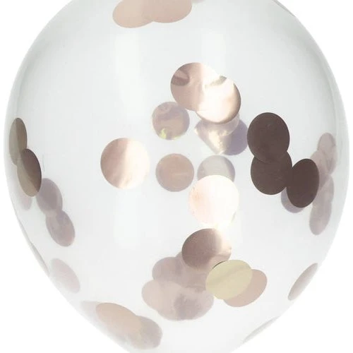 Rose Gold Konfetti-Luftballons 30 cm - 4er Set