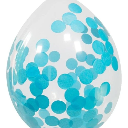SoundStoreXL Konfetti-Ballons Blau 30 cm (4 Stück)