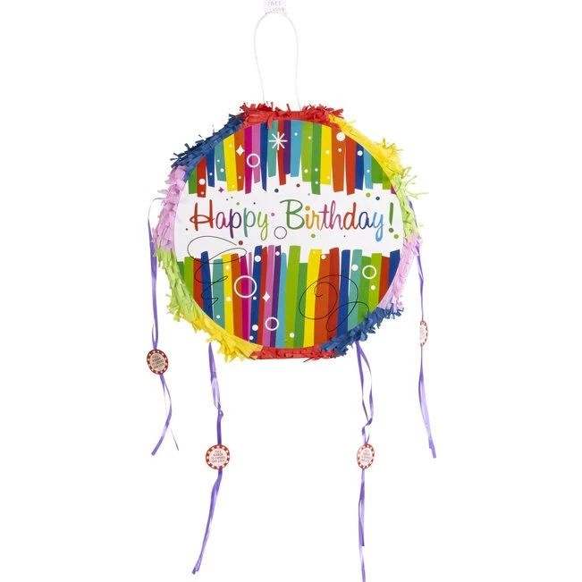 Piñata Happy Birthday faltbar, 33 x 34 x 9 cm