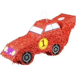 Roter Rennwagen Piñata 55x23cm, unbedruckt