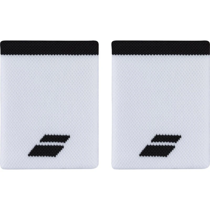 Babolat Logo Jumbo Schweißbänder Weiß/Schwarz (2er Pack)