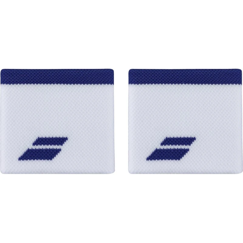 Babolat Logo Schweißband Weiß/Sodalite Blue (2er Pack)