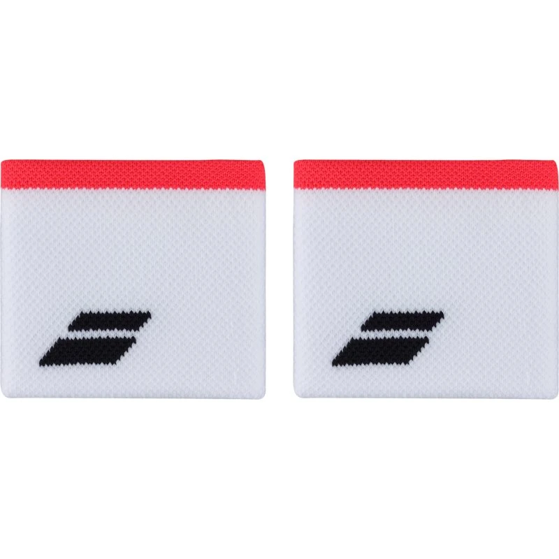 Babolat Logo Schweißband Weiß/Strike Red (2er Pack)