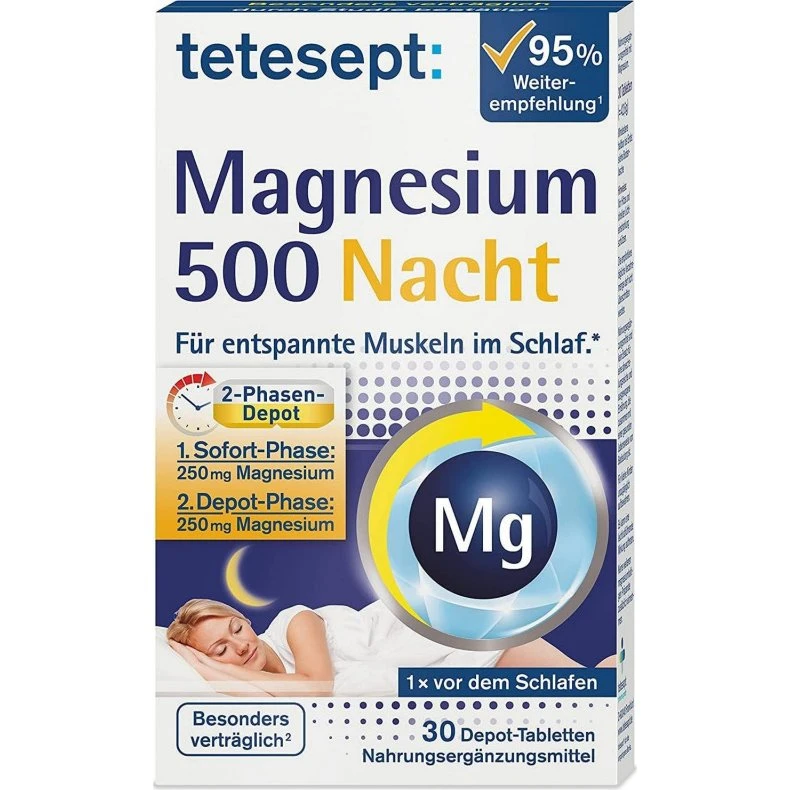 Tetesept Magnesium 500 Nacht 30 Tabletten