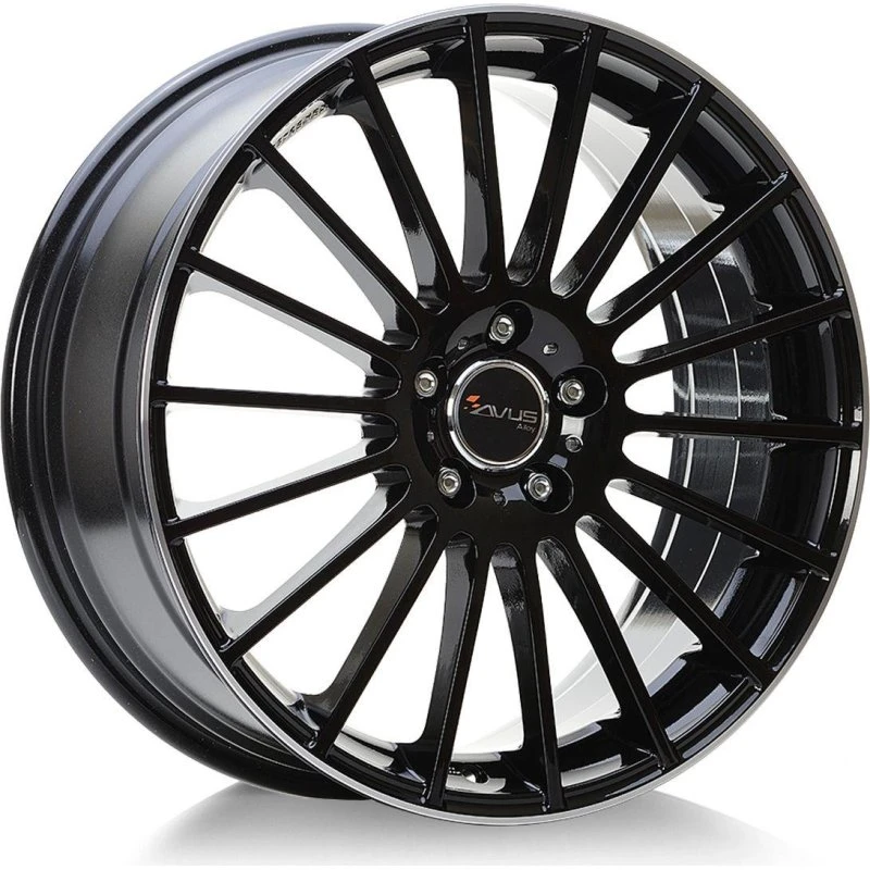 AVUS RACING AC-M03 Felgen 8.0Jx18 5x112 ET35 Black Polished Lip