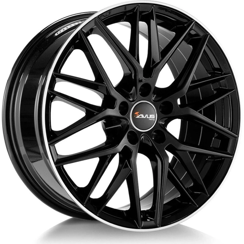 AVUS RACING AF19 Felge 8.0Jx18 5x112 ET35 Schwarz/Poliertes Felgenbett