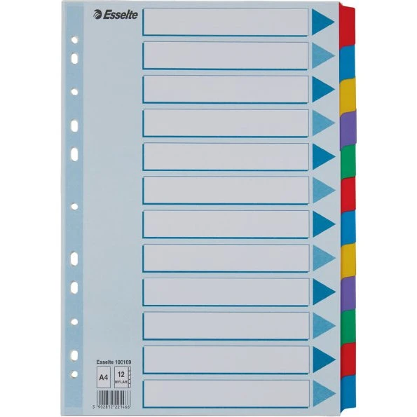 Esselte Ordnerregister Vollformat A4 12-teilig blanko