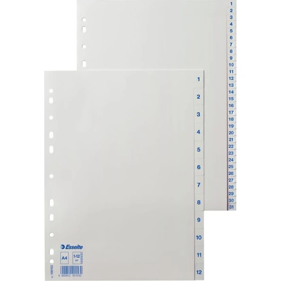 Esselte Kunststoff-Register 1-12 A4 weiß