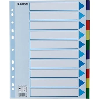 Esselte Register PP A4 Maxi mit 10 farbigen Trennblättern