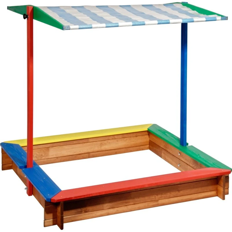 Dobar Sandkasten 120x120x120 cm farbig mit Dach