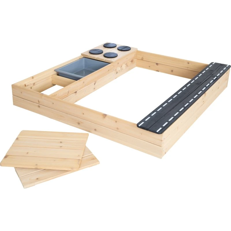 roba Sandkasten Street & Play aus Holz, Natur/Schwarz