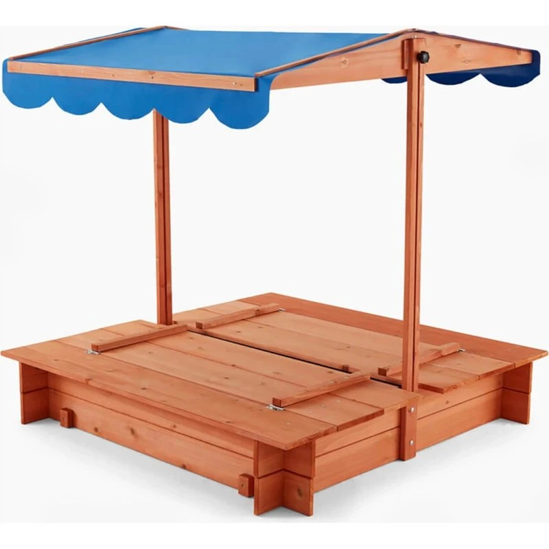 Home Deluxe Buddelkiste Sandkasten 110x110x110 cm mit Dach & Bodenplane