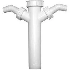 Spülbekensiphon-Verstellrohr 1 1/2" x 40 mm mit 2 Geräteanschlüssen